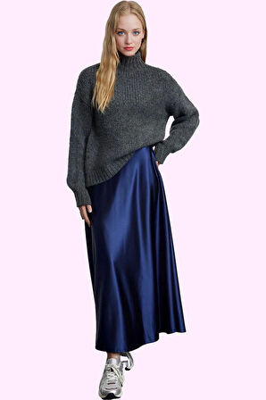 Kadın Maxi Etek Yüksek Bel A line Kesim Polyester Yazlık Günlük Kullanım Dayanıklı Malzeme