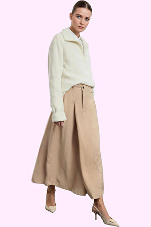 Kadın A line Gabardin Etek Maxi Boy Casual Günlük Kombinler İçin Yaz Aylarının Vazgeçilmezi