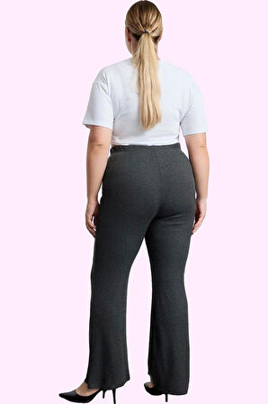 Kadın Düz Desenli Yüksek Bel Flare Pantolon Rahat Ve Şık Kışlık Yaz Aylarının Vazgeçilmezi