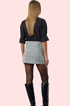 Kadın Yüksek Bel Ekose Şort Etek Dokuma Kumaş Rahat Günlük Stil Yaz Aylarının Vazgeçilmezi