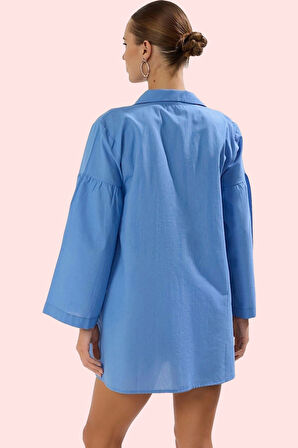 Kadın Pamuklu Uzun Kollu Dokuma Gömlek Rahat Kesim ve Yazlık Tasarım Yaz Aylarının Vazgeçilmezi