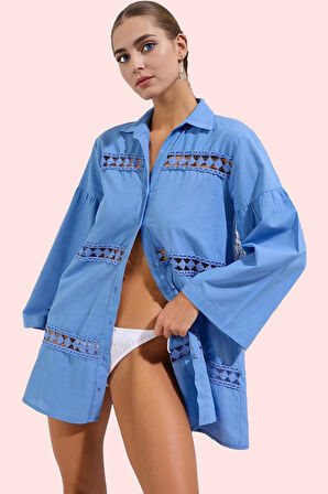 Kadın Pamuklu Uzun Kollu Dokuma Gömlek Rahat Kesim ve Yazlık Tasarım Yaz Aylarının Vazgeçilmezi