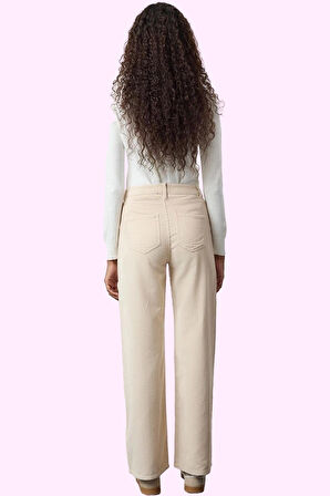 Kadın Kadife Pantolon Yüksek Bel Straight Kalıp Günlük Kombinler Yaz Aylarının Vazgeçilmezi