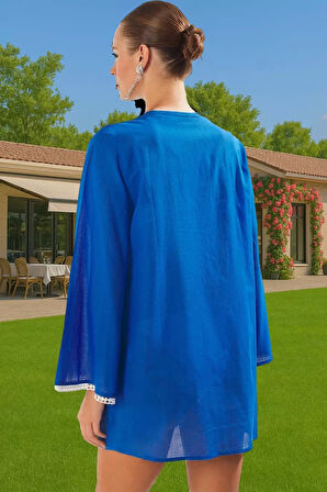 Yazlık Mini Plaj Elbisesi %100 Polyester Vual Kumaş Profesyonel Görünüm Modern Stil Modern Stil