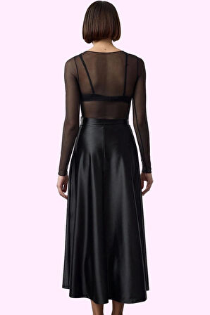 Kadın Maxi Etek Yüksek Bel A line Kesim Polyester Yazlık Günlük Kullanım Dayanıklı Malzeme