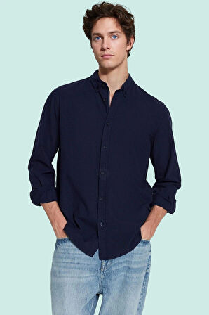 Erkek Pamuklu Keten Görünümlü Gömlek Regular Fit Rahat Günlük Stil Yaz Aylarının Vazgeçilmezi