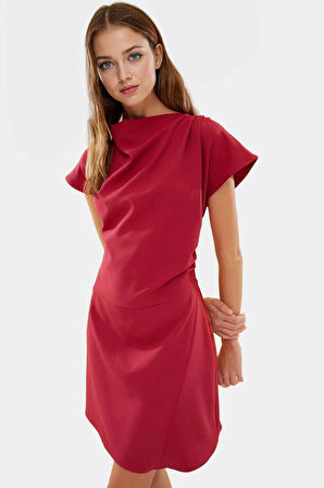 Yazlık Mini Elbise A Kesim Degaje Yaka Dokuma Kumas 89cm Boy Günlük Kullanım İçin Özenle Seçilmiş