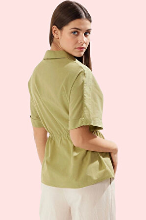 Kadın Pamuklu Gömlek Önden Bağlama Detaylı Rahat Günlük Stil Hafta Sonu Yaz Aylarının Vazgeçilmezi