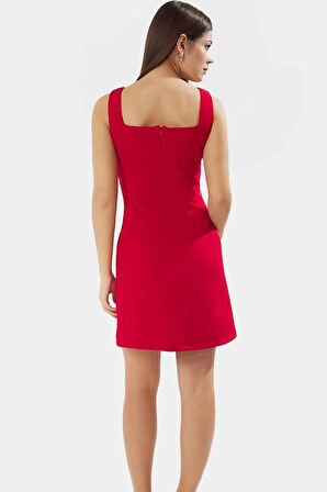 A line Kısa Elbise Dokuma Kumaştan Rahat ve Şık Özel Tasarım Kaliteli İşçilik