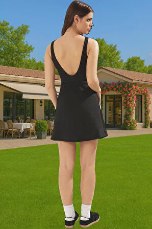 Kadın Mini Örme Elbise Halter Yaka Spor Şık Tasarım Şık Görünüm Yüksek Kalite Uzun Ömürlü