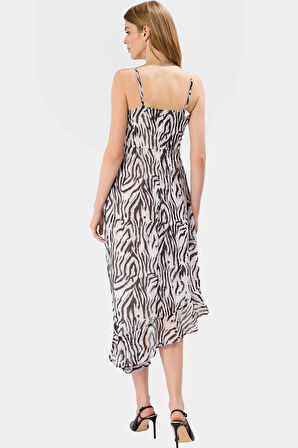 A line Şifon Maxi Elbise V Yaka Çiçek Desenli Astarlı Yazlık Özel Tasarım Mükemmel Uyum