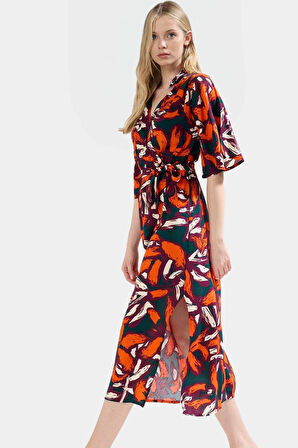 Yazlık Çok Çiçekli A Kesim Maxi Elbise Rahat Şık ve Nefes Alabilir Mükemmel Uyum