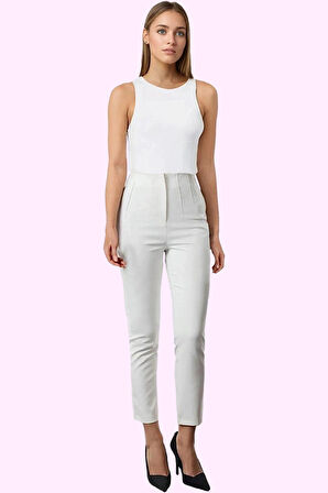 Kadın Dar Paça Finike Dokuma Pantolon Yüksek Bel Şık ve Rahat Günlük Kombinler Özel Günler