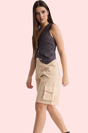 Kadın Kısa Boy Pamuk Geniş Paça Şort; Rahat ve Şık Günlük Stil Hafta Sonu Kaliteli Malzeme