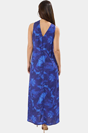 Yazlık Desenli Viskoz Maxi Elbise Rahat ve Şık Modern Stil