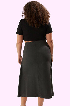 Kadın Büyük Beden Etek Fiyonk Detaylı Günlük Kullanım İçin Hafta Sonu Yaz Aylarının Vazgeçilmezi