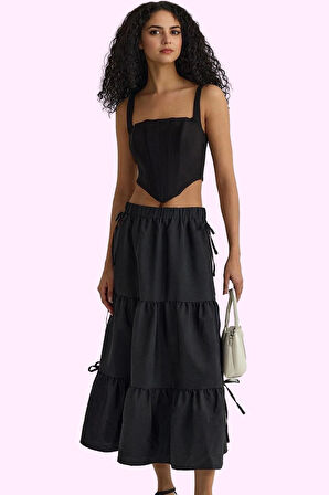 Kadın Maxi Etek A line Kesim Günlük ve Özel Günler Modern Tasarım Yaz Aylarının Vazgeçilmezi