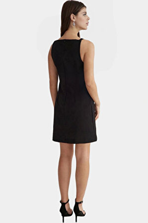 Düz Kesim Kolsuz Mini Elbise 88cm Polyester Elastan Dokuma Trend Tasarım Özenle Seçilmiş