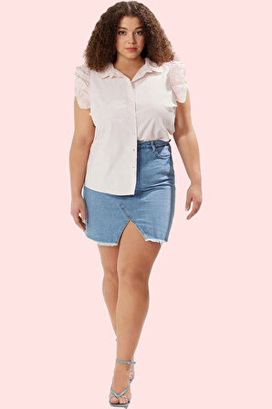 Kadın Kolsuz Dokuma Gömlek Omuz Nakış Detaylı Günlük Yaz Kombinleri Hafta Sonu Özel Günler