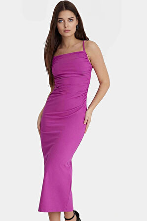 Bodycon Maxi Elbise Yazlık Örme Astarlı Yırtmaçlı Günlük Kullanım İçin Şık Görünüm