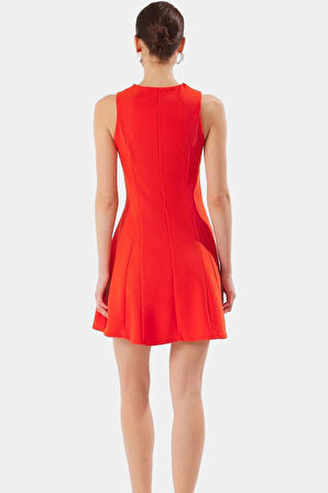 Kolsuz Finike Dokuma Mini Elbise 88% Polyester 12% Elastan Trend Tasarım