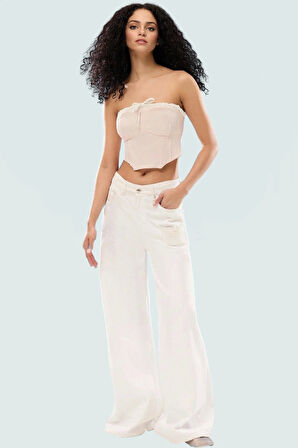 Polyester Elastan Crop Bluz Rahat Yazlık Casual Stil Profesyonel Görünüm Günlük Kullanım İçin