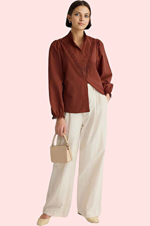 Kadın Pamuklu Dokuma Gömlek Renk Dantel Detaylı Şık Gece Koleksiyonu Yaz Aylarının Vazgeçilmezi