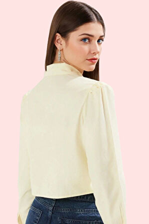 Kadın Düz Desen Basic Crop Gömlek Pamuk Günlük Ve İş Hayatı İçin Yaz Aylarının Vazgeçilmezi