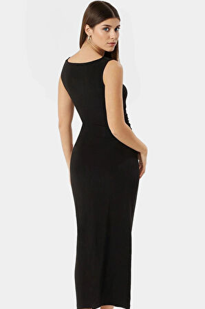 Şık Maxi Elbise Bodycon Kolsuz Örme Kumaş Günlük Kullanım Özenle Seçilmiş