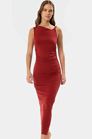 Şık Maxi Elbise Bodycon Kolsuz Örme Kumaş Günlük Kullanım Özenle Seçilmiş