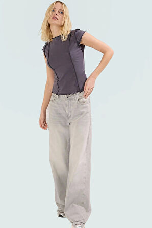 Pamuklu Likralı Bluz Fitted Kalıp Bisiklet Yaka Kısa Kol Kaliteli İşçilik Dayanıklı Malzeme