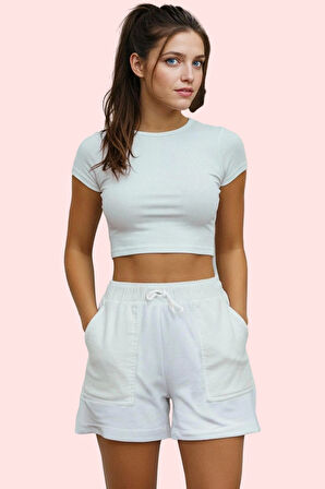 Kadın Yüksek Bel Şort Rahat Kalıp Günlük Yaz Kullanımı İçin Hafta Sonu Stilin Buluştuğu Yer