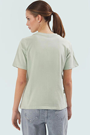 Pamuklu Bluz Regular Kalıp Bisiklet Yaka Örme Kumaş Günlük Kullanım Şık Görünüm