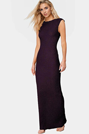 Esnek Örme Midi Elbise Vücuda Oturan Kalıp Kayık Yaka Yazlık Konfor Şık Görünüm Rahat Ve