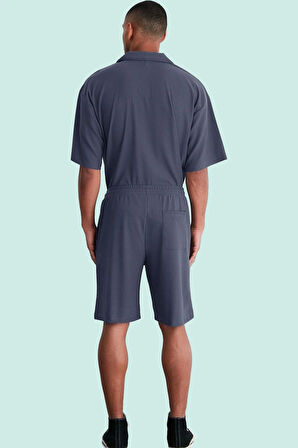 Erkek Renk Basic Koleksiyon Kısa Boy Ottoman Dokuma Geniş Paça Şort Rahat Günlük Hafta Sonu