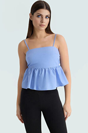 Rahat ve Şık Dacron Crop Bluz Günlük Kombinler İçin Görünüm Mükemmel Uyum Trend Tasarım