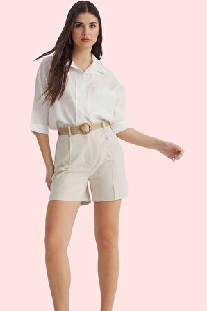 Kadın Şort Yüksek Bel Geniş Paça Pamuk Günlük Kullanım İçin İdeal Yaz Aylarının Vazgeçilmezi