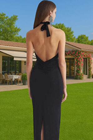 Vücudu Saran Asimetrik Yaka Kolsuz Örme Midi Abiye Elbise Günlük Kullanım İçin Kaliteli İşçilik