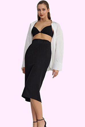 Kadın Midi Kalem Etek Korseli Detay Günlük Ve Şık Kombinler Hafta Sonu Yaz Aylarının Vazgeçilmezi