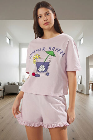 Yazlık %100 Pamuk Pijama Takımı Rahat ve Şık Tasarım Kullanım Günlük İçin