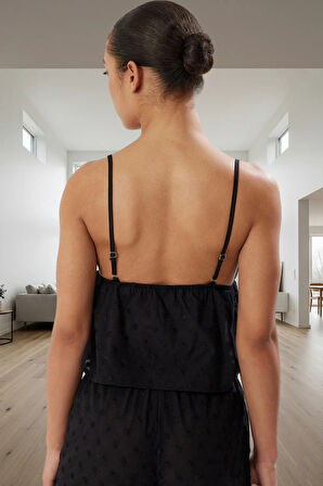 Rahat ve Şık %100 Pamuklu Pijama Takımı V Yaka İnce Askılı Kaliteli İşçilik