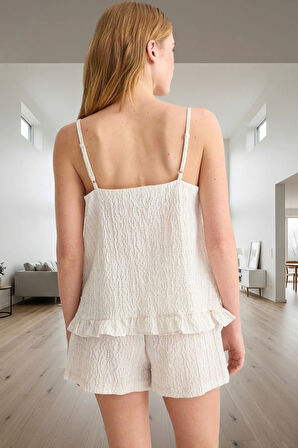 Rahatlık ve Şıklık Bir Arada Pamuklu Pijama Takımı Modern Stil Dayanıklı Malzeme