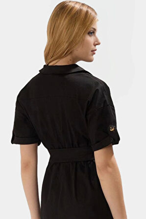 Yazlık Midi Elbise Rahat A Kesim Dokuma Kumaş Casual Stil Modern Dayanıklı Malzeme