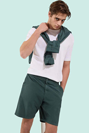 Erkek Yazlık Kısa Şort Pamuk Dokuma Kumaş Rahat Loose Fit Günlük Kullanım İçin Özel Günler