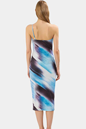 Nefes Alan Örme Midi Elbise Kolsuz Bodycon Kalıp Polyester Elastan Günlük Şıklık Özenle Seçilmiş