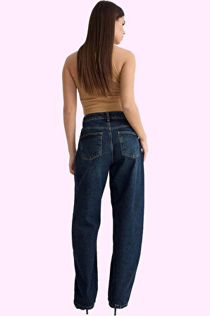 Kadın Pamuklu Denim Jean Pantolon Geniş Paça Günlük Kombinler Hafta Sonu Dayanıklı Malzeme