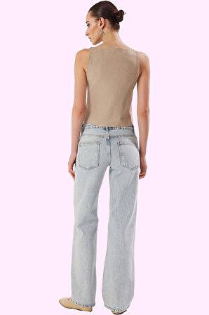 Kadın Care Koleksiyonu Pamuk Denim Jean Pantolon Rahat Günlük Kullanım Yaz Aylarının Vazgeçilmezi