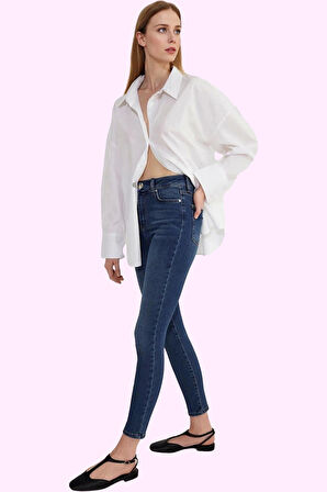 Kadın Skinny Jean Yüksek Bel Stretch Dokuma Günlük Ve İş Hayatı Yaz Aylarının Vazgeçilmezi