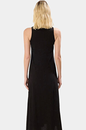 Rahat Pamuklu Maxi Elbise A Line Kesim Halter Yaka Günlük Stil Konforlu Uzun Ömürlü