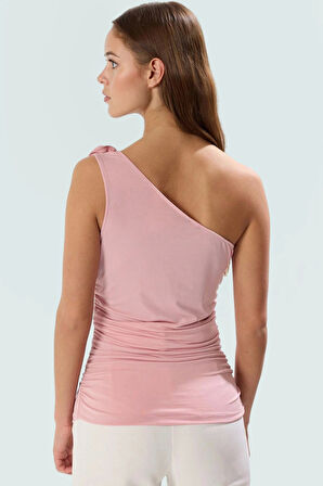 Tek Kol Kolsuz Fitted Örme Bluz Şık Tasarım Yaz İçin Premium Kalite Zarifane